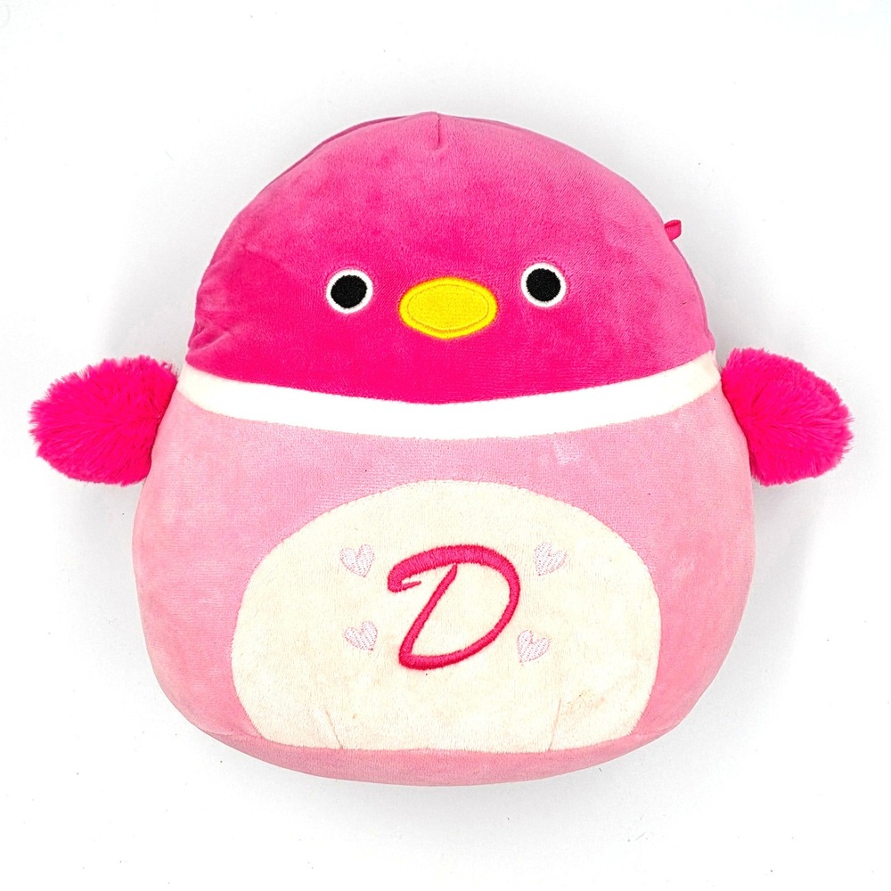 Squishmallow 8" Della the Pink Mallard Duck Valentine's Day Initial "D" Monogram